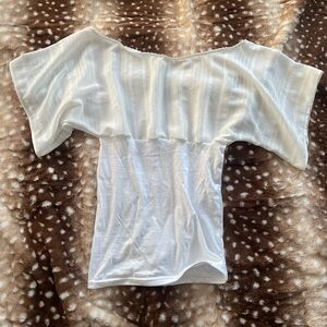 Handmade white boatneck top